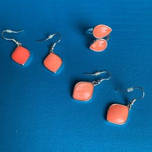 Peach earring and ring set